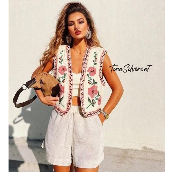 BLOGGER'S FAVE! Zara Embroidered Vest NWT - Picture 8 of 17